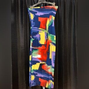 Abstract Multicolor Women's Tube Top Dress